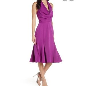 Harlyn NWT halter fit and flair midi dress